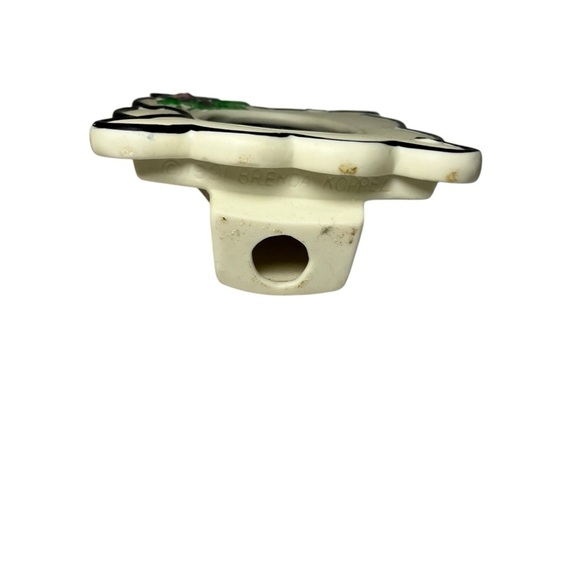 Vintage 1991 Brenda Koppel Ceramic Frame & Trinket Box Set Purple Flowers Decor - Picture 8 of 8